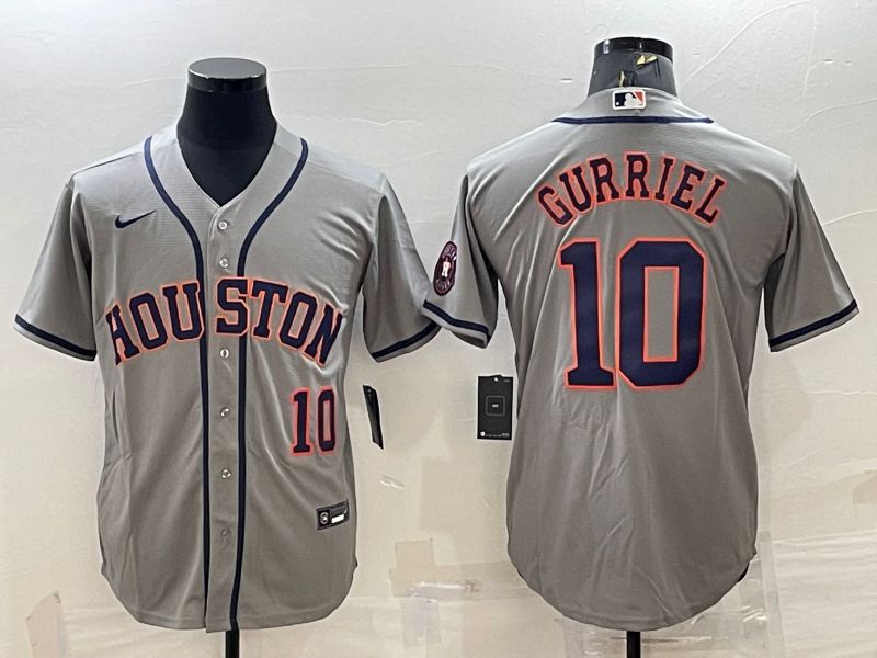 Men Houston Astros #10 Gurriel Grey Game Nike 2022 MLB Jersey1